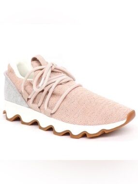 Sorel Sneakers Kinetic Women Sz 11 Lace Up Shoes Pink Fabric Low Top Athletic